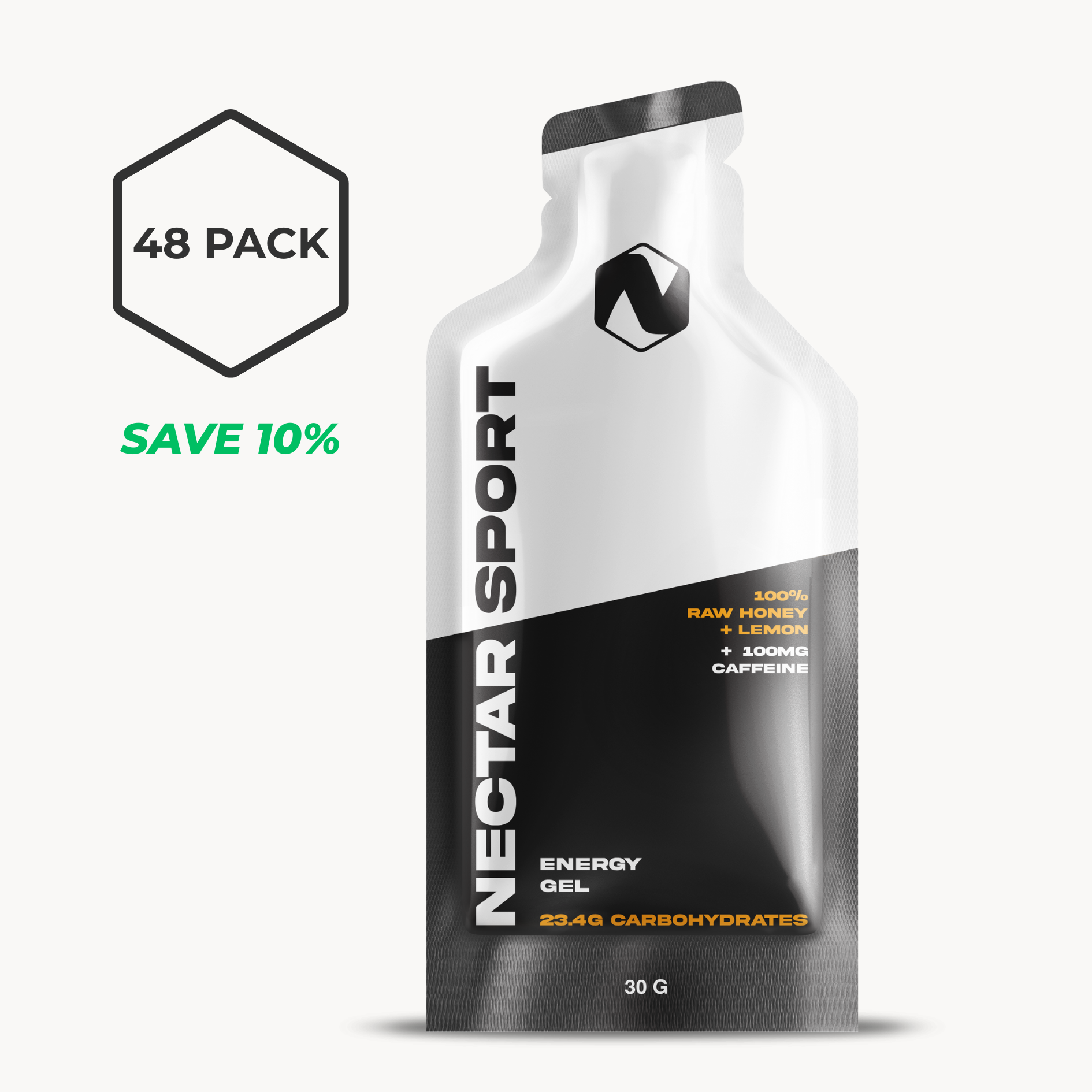 Raw Honey + Caffeine Energy Gel 48-Pack